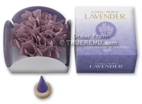 PHOTO TO COME: Shoyeido Floral World Lavender Cone Incense - 8 pcs