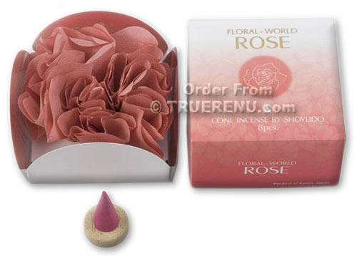 PHOTO TO COME: Shoyeido Floral World Rose Cone Incense - 8 pcs