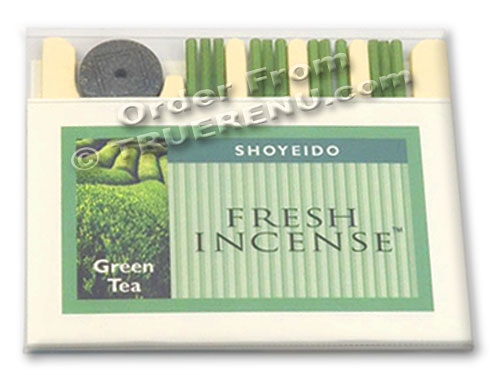 PHOTO TO COME: Shoyeido Fresh Pressed Incense - Green Tea Scent - 12 sticks