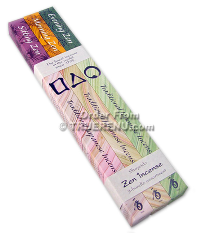 PHOTO TO COME: Shoyeido Zen 2 Hour Incense 3 Bundle Assortment - Sitting, Morning, Evening in 30-stick individual boxes - 90 Sticks Total