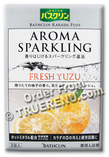 Photo of Karada Plus Aroma Sparkling Fresh Yuzu Bath Salts from Bathclin - Five 30g Packets