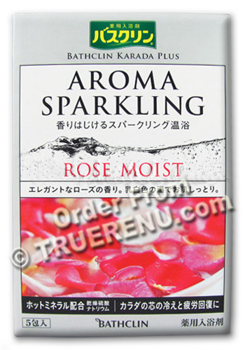Photo of Karada Plus Aroma Sparkling Rose Moist Bath Salts from Bathclin - Five 30g Packets