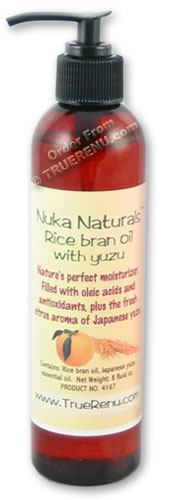 Nuka Naturals Rice Bran Moisturizing Oil with Yuzu Essential Oil - 8 Fl Oz