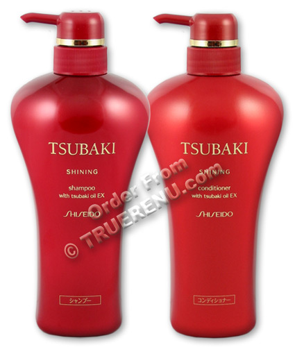 Photo of Shiseido Tsubaki Shining Camellia Oil Ex Hair Care Set: Shampoo & Conditioner - 2 x 550ml Pumps