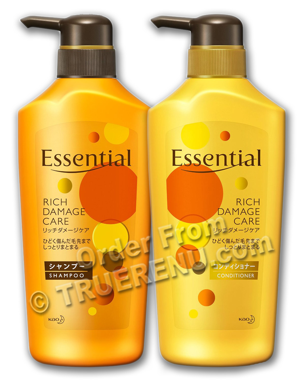 PHOTO TO COME: KAO Essential - Rich Damage Hair Care Set: Shampoo and Conditioner - Two 480ml pump bottles