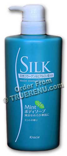 PHOTO TO COME: Silk Moist Essence Mint Body Wash with Natural Collagen by Kracie - 520ml