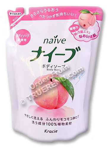 PHOTO TO COME: Kracie (ex Kanebo) Naive Peach Leaf Body Wash - 420ml Refill