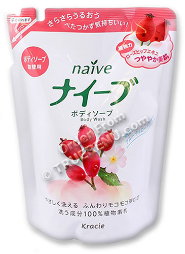 PHOTO TO COME: Naive Rosehip Body Wash by Kracie - 420ml Refill