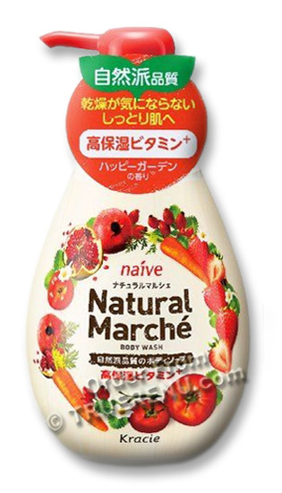 PHOTO TO COME: Naive's Natural Marche Pomegranate and Strawberry Body Wash by Kracie - 480ml