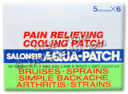 PHOTO TO COME: SALONSIP Aqua-Patch - Cooling Pain Relief Patches - 5 Patches - - 6 PAK of 5 = 30 total - SAVE $$$ !
