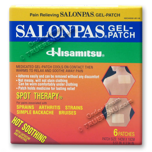 Salonpas Pain Relieving Dual Action Gel Patch Cooling then Warming 6