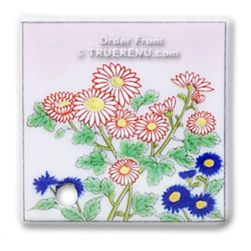 PHOTO TO COME: Shoyeido Porcelain Stick Incense Holder - Chrysanthemum