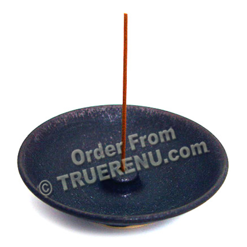 PHOTO TO COME: Shoyeido Stoneware Large Wheel-shaped Incense Holder - Iron Crystal 