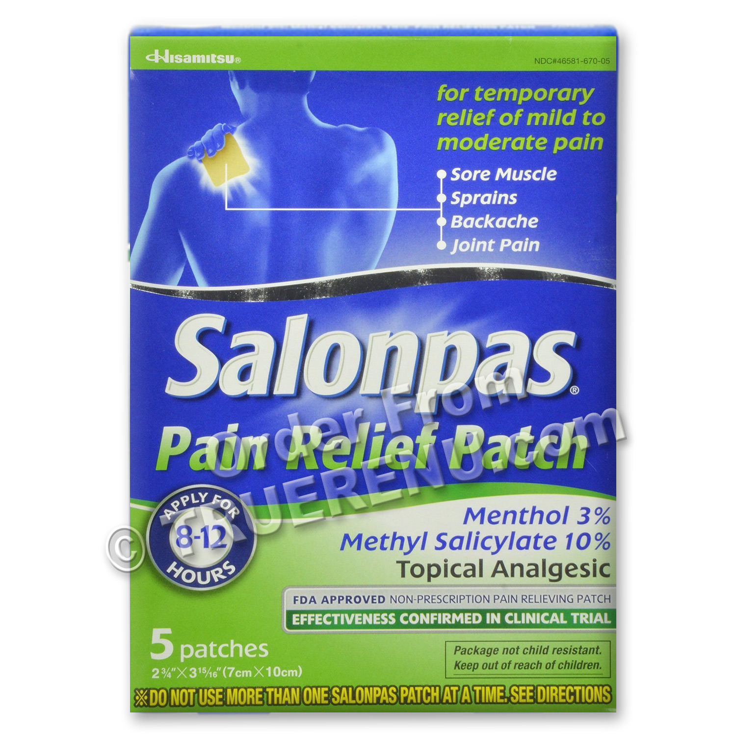 PHOTO TO COME: SALONPAS Ultrathin Pain Relief Patches - 5 Patches