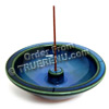 Photo of Shoyeido HandCrafted Ceramic Round Incense Burner/Holder - Denim