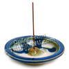 Photo of Shoyeido HandCrafted Ceramic Round Incense Burner/Holder - Blue Rim