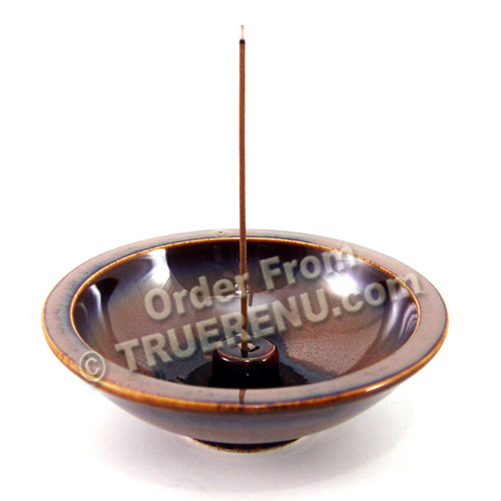 PHOTO TO COME: Shoyeido HandCrafted Ceramic Round Incense Burner/Holder - Terra