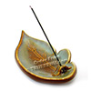 Photo of Shoyeido HandCrafted Ceramic Leaf-shaped Incense Holder - Desert Sage
